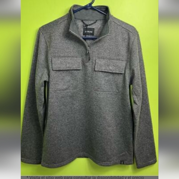 PRANA Men's Gray Quarter-Zip Sweater Xl - Picture 2 of 13